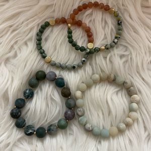 Stone elastic bracelets
